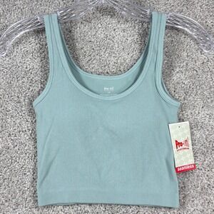 Pro-Fit Sportswear Women Seamless Ribbed‎ Crop Top Sage Green Medium NWT Active